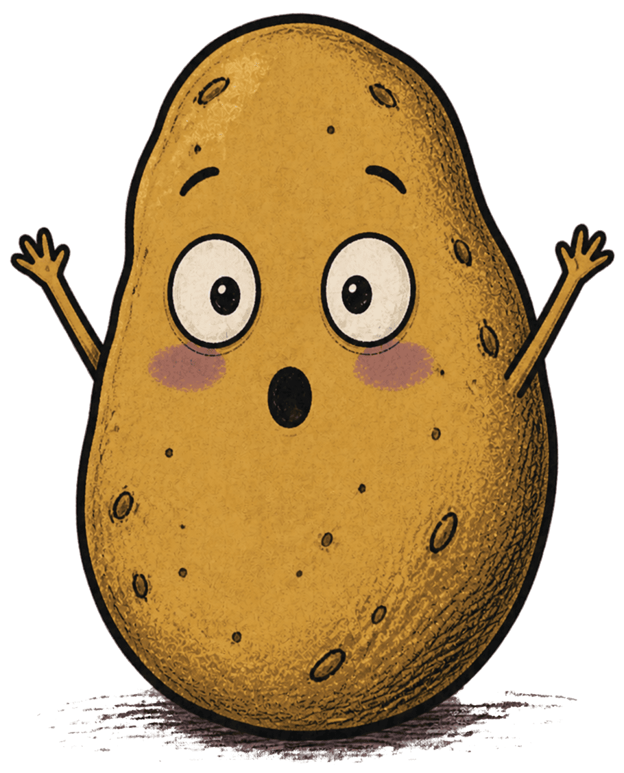 A cheerful spooky potato